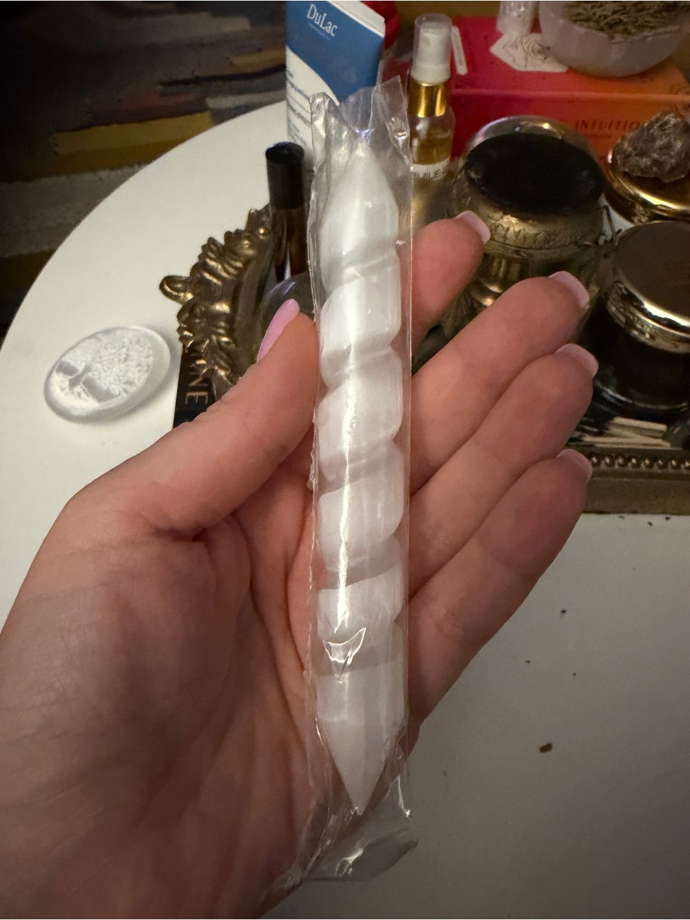 Clear White Spiral Crystal
